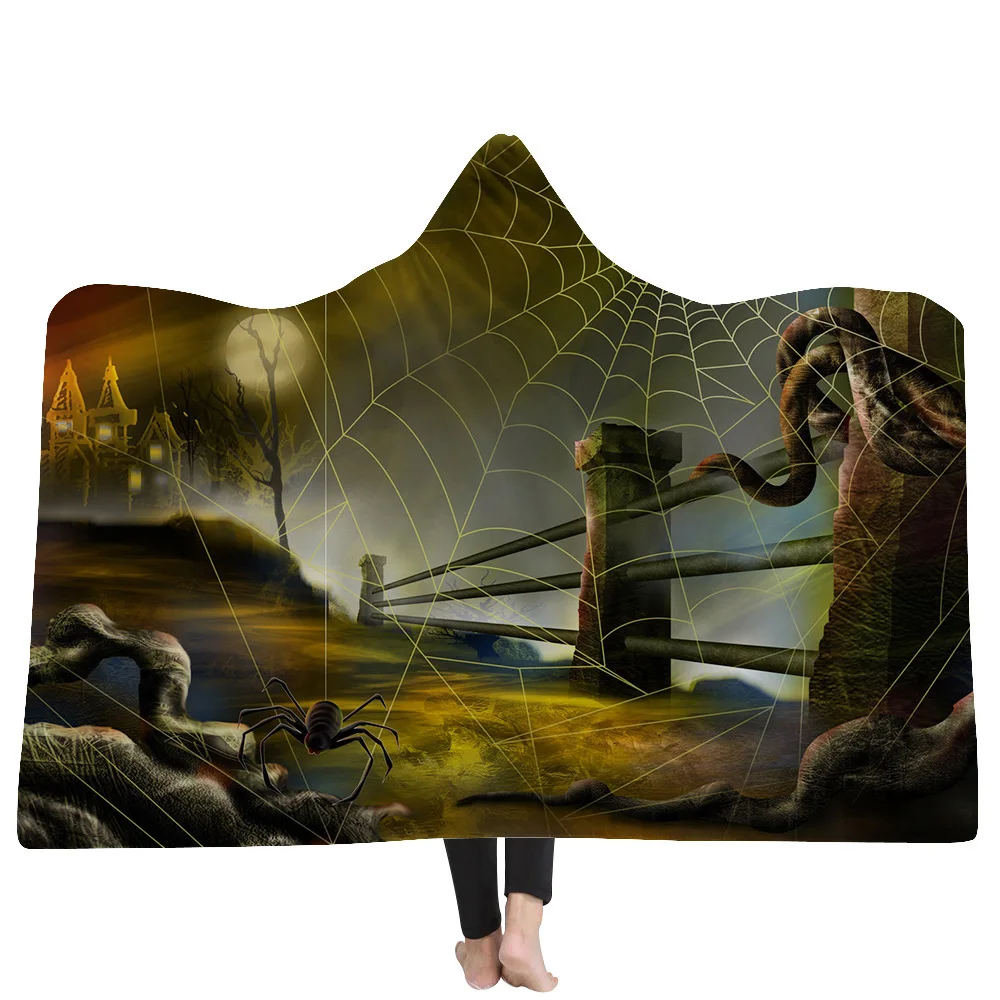 Одеяло с капюшоном для Хэллоуина, серия для взрослых, детское шерстяное одеяло для кровати, носимое из микрофибры, одеяло для дома и путешествий - Цвет: color23