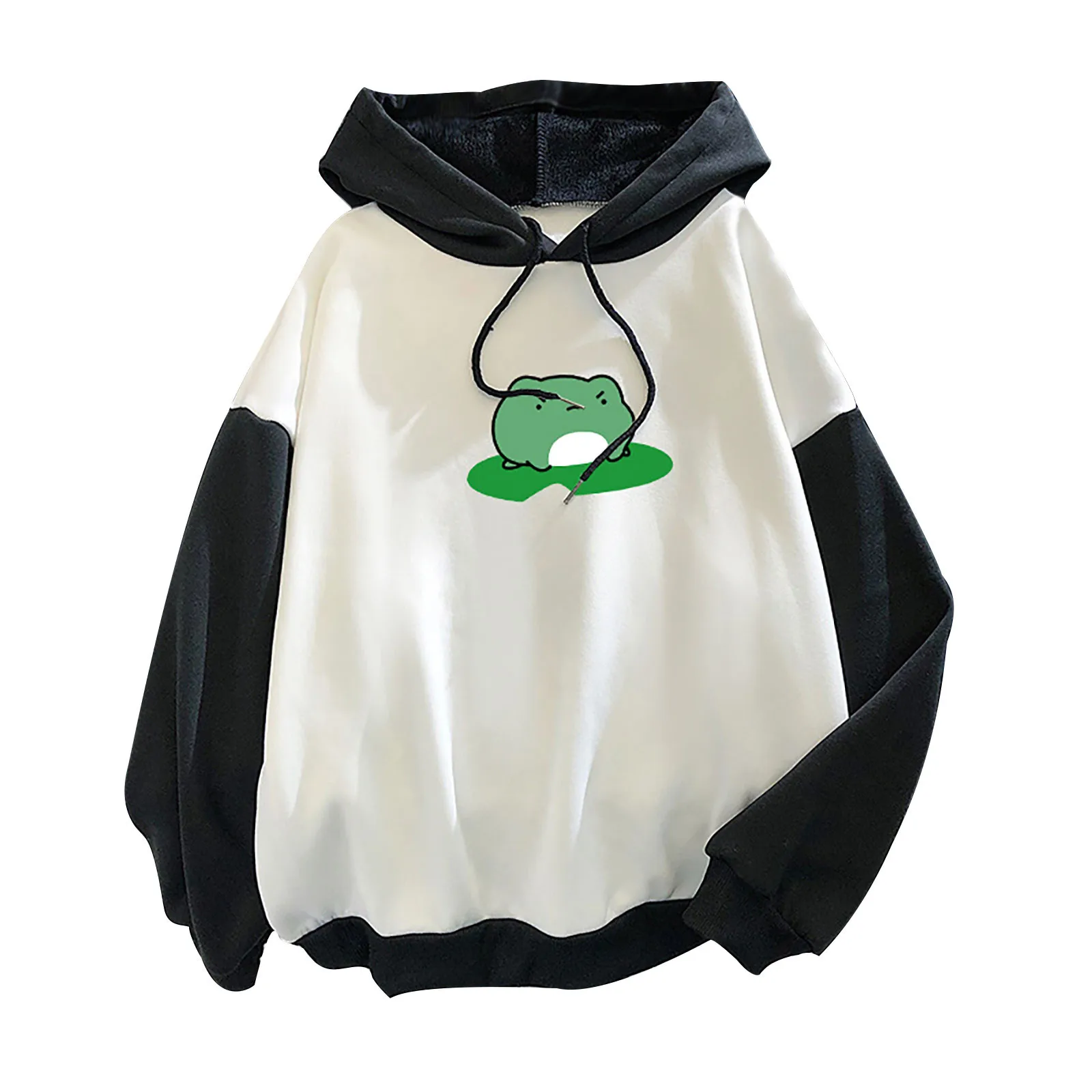 New Women's Clothing Casual Hoodies Jumper Tops Fashion Print Sweatshirt Splicing Blouse Tee Female Pullover Tops kawaii Clothes 2