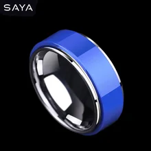 Men Tungsten Ring, Hip Hop Personality Ring, 8mm Width, Ceramics Simple Ring, Free Shipping, Engraving