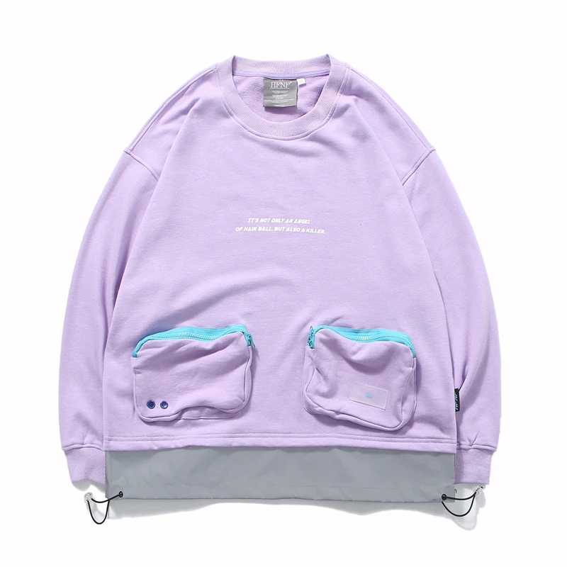 

Hip Hop Sweatshirt Zipper Pocket 2019 New Men