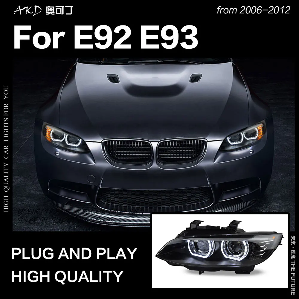 

AKD Car Styling for BMW E92 Headlights 2006-2012 E93 Headlight 330i 335i DRL Hid Head Lamp Angel Eye Bi Xenon Beam Accessories
