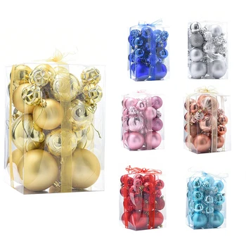 

30 PCS Christmas Ball Ornaments 4/6/8cm Mixed xmas Tree Decorations Hanging Balls for Home New Year Party