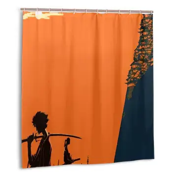 

Samurai Champloo Shower Curtain with Hooks bathroom Waterproof Polyester Fabric