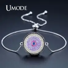 UMODE дизайн женские круглые браслеты проложить Установка кубического циркония браслеты модные вечерние ювелирные изделия UB0103B