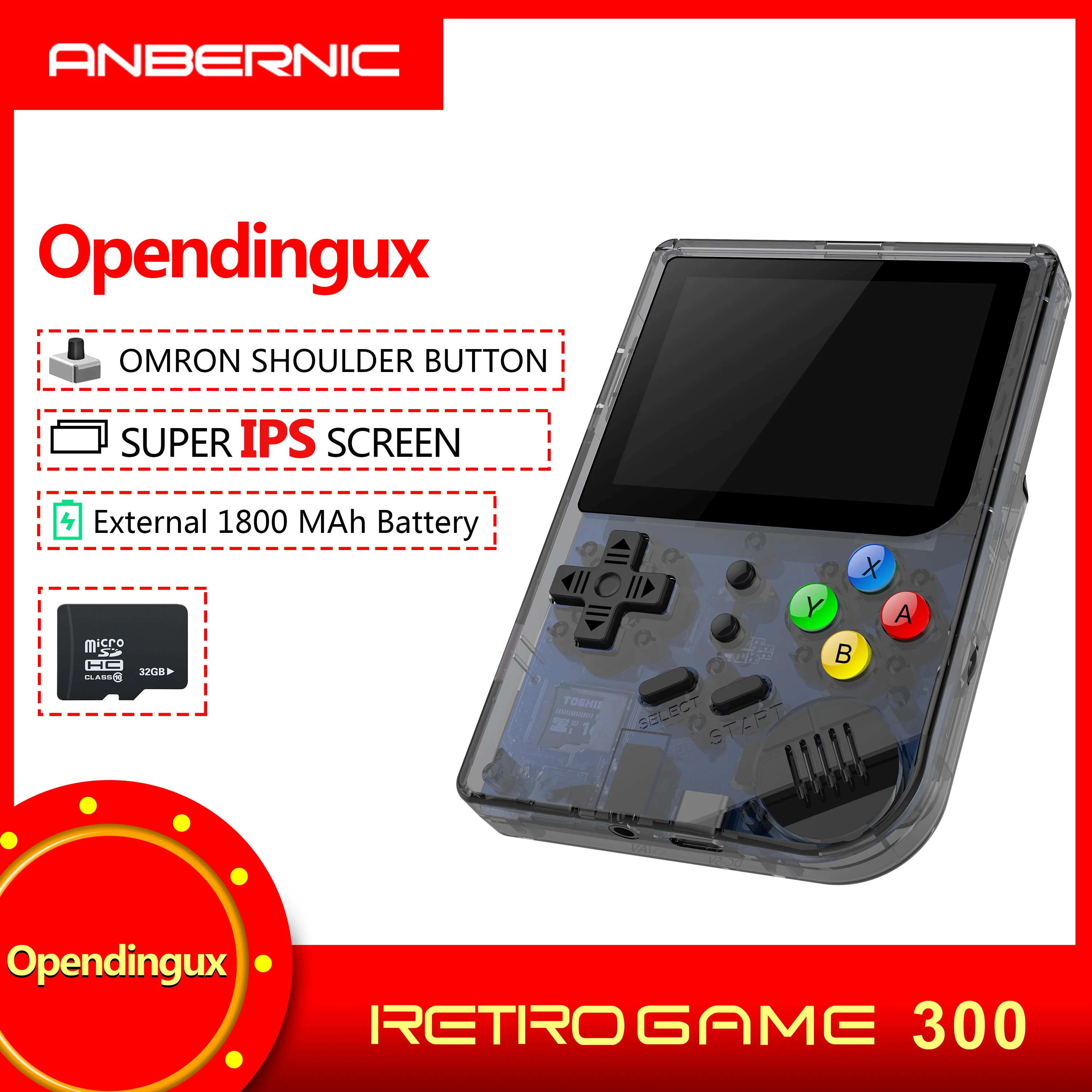 Preise IPS RG300 ZOLL Video spiele Tragbare Retro FC konsole Retro Spiel Handheld Spiele Konsole Player RG 300 16G 3000 SPIELE Tony system