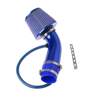 

Hot 1 set of 76mm 3" car air-conditioning open conical air intake pipe kit filter tube system universal chrome 3" air inlet