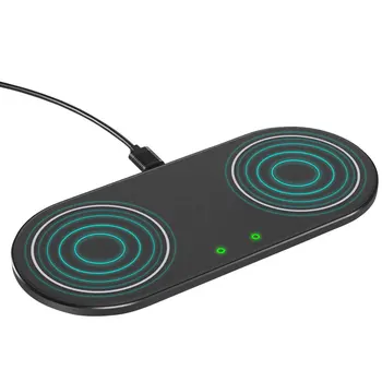 

LED Indicator Fast Charging 2 Coils 2 In1 Low Temperature Protection 15W Wireless Charger Type C Aluminum Alloy Home Office