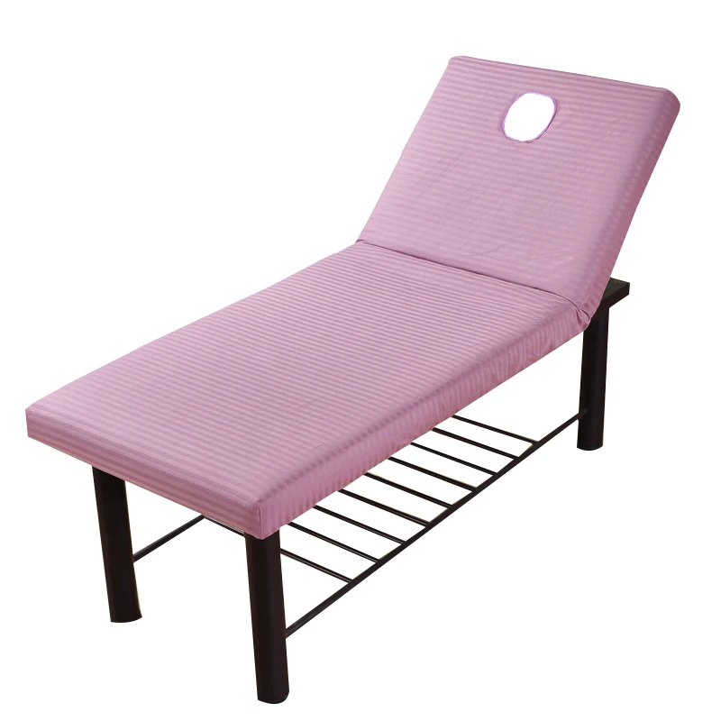 purple color Pure color Beauty Massage Bed Sheet Cotton Elastic Rubber Band Bed Cover for SPA Treatment Bed Cover with Breath Hole sheet - Цвет: purple color