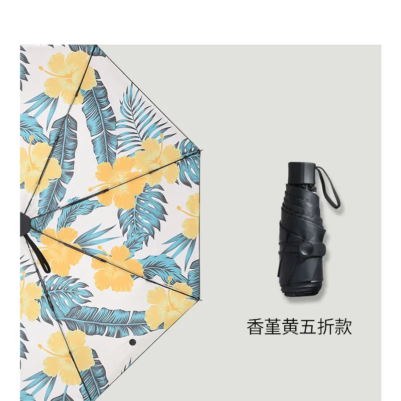 Fresh Sunshade Sun Protection UV Clear Rain Dual Use Compact Folding Sunumbrella Women Gift Windproof Pocket Parasol - Цвет: -2