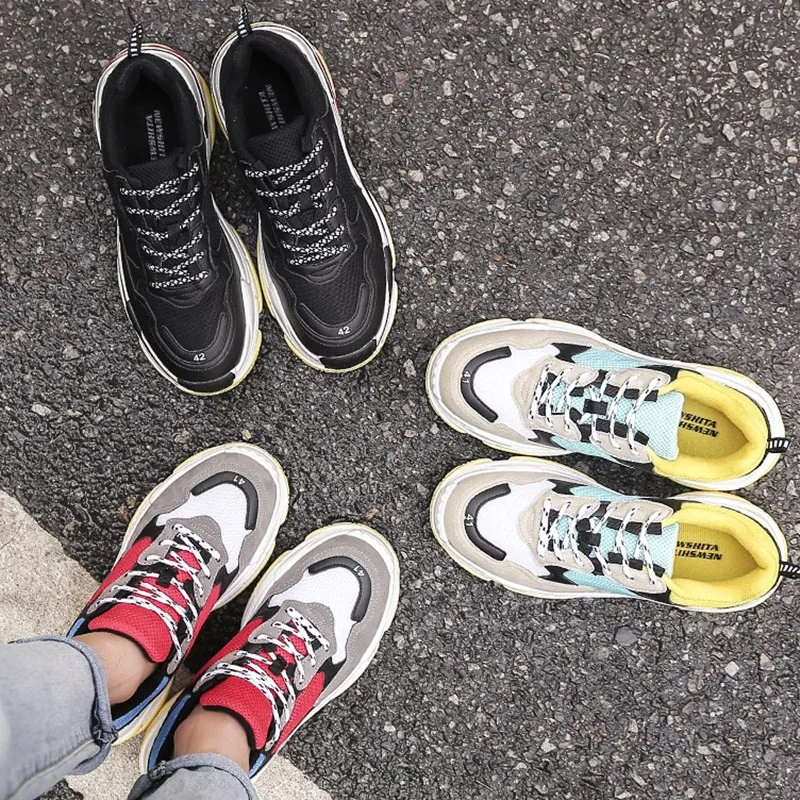 Tleni/; женские кроссовки; цветная дышащая обувь на платформе; прогулочная Обувь На Шнуровке; большие размеры ZK-24