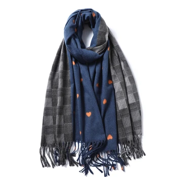

Designer Luxury Brand Scarves Women Plaid Solid Patchwork Cashmere Scarf Tassel Love Pattern Pashmina Gift for Lady Echarpe Cape