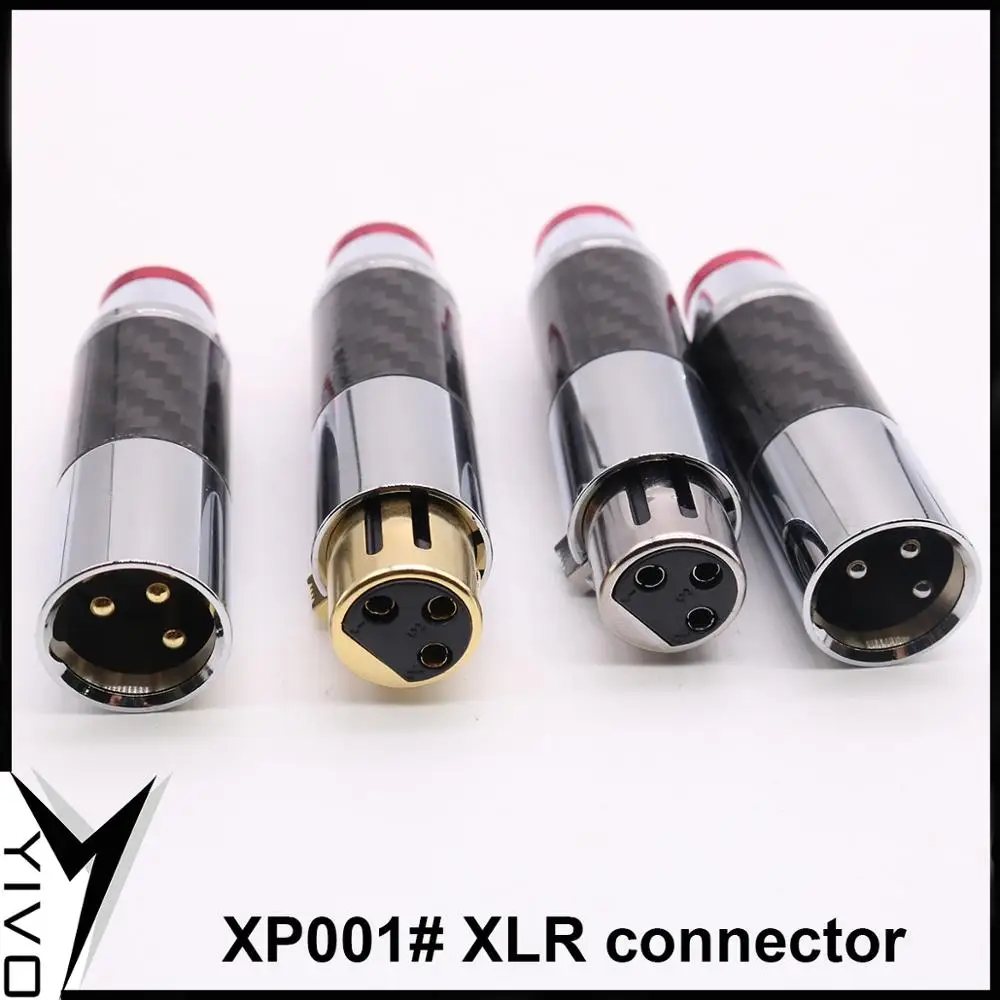 Pinos de Fibra Pares Macho Fêmea 3 Carbono Cobre Chapeado Ródio Ouro Xlr Plug Conector 2 - 4 - Image 2