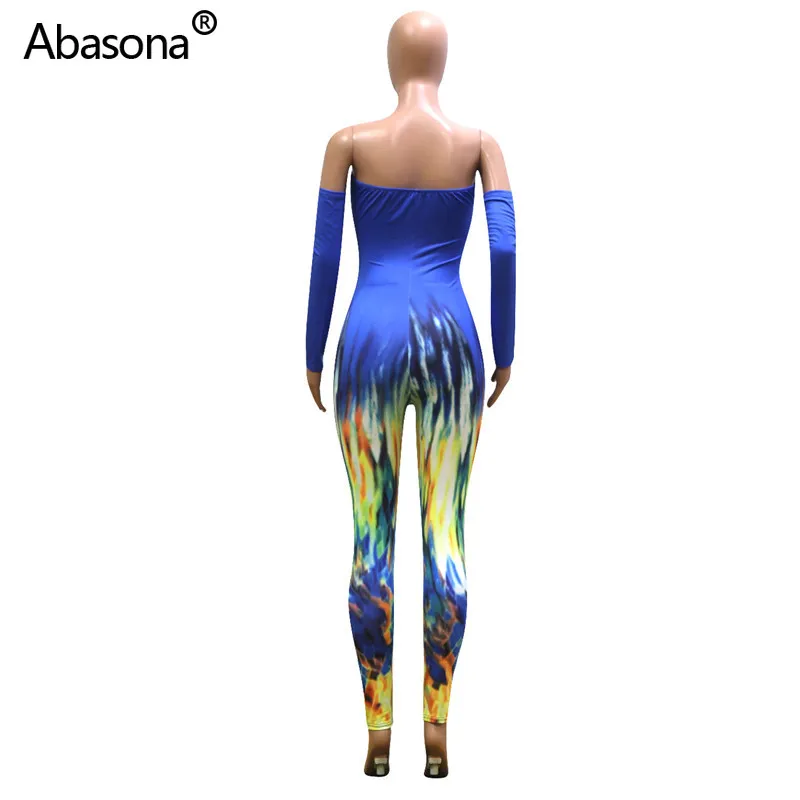 Новинка, цветной принт, длинный рукав, с открытыми плечами, с вырезом лодочкой, со шнуровкой, полная длина, Облегающий комбинезон, модные сексуальные Вечерние боди