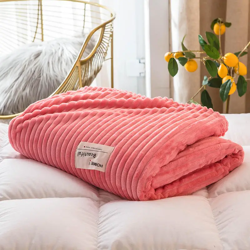 Bonenjoy одеяло s для кроватей однотонное желтое мягкое теплое 300GSM квадратное фланелевое одеяло на кровать толстое покрывало - Цвет: Type 6