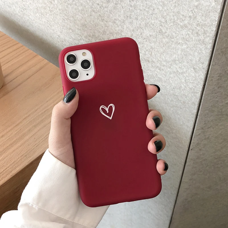 N1986N Love Heart For iPhone 11 Pro X XR XS MMax 6 6s 7 8 Plus Phone Case Fashion Cute Cartoon Soft TPU For iPhone X Phone Case