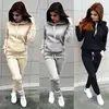 Autumn Women Hoodies Pant Clothing Set New Casual 2 Piece Set Warm Clothes Solid Tracksuit Women Set Top Pants Ladies Suit ► Photo 3/6