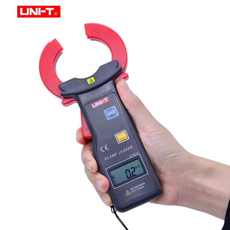 Токовые клещи утечки UNI-T UT251A UT251C Автоматический диапазон Высокая чувствительность ток утечки тестер ЖК-дисплей/хранение данных