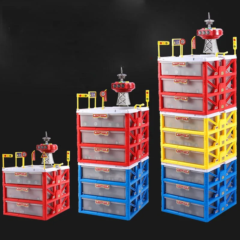 Новая версия многофункциональная с сигнальной башней мини Автостоянка ящик детские игрушки коробка для хранения Чехол Новинка подарки для детей