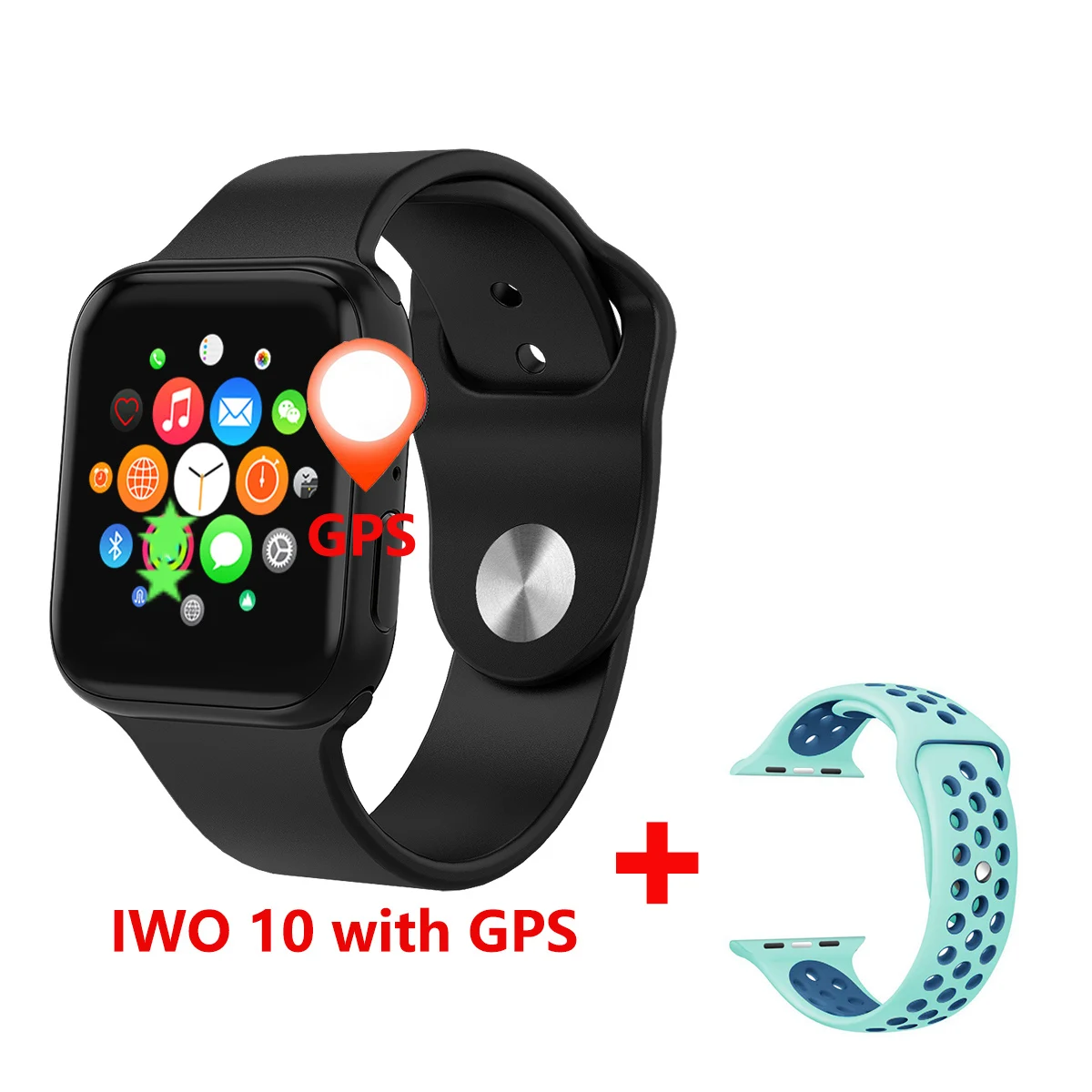 black10 IWO 10 Смарт-часы Bluetooth 1:1 Series 4 gps Inteligente Pulseira IP32 водонепроницаемые Смарт-часы Android для обновления IOS IWO 9 8 7 - Цвет: black10