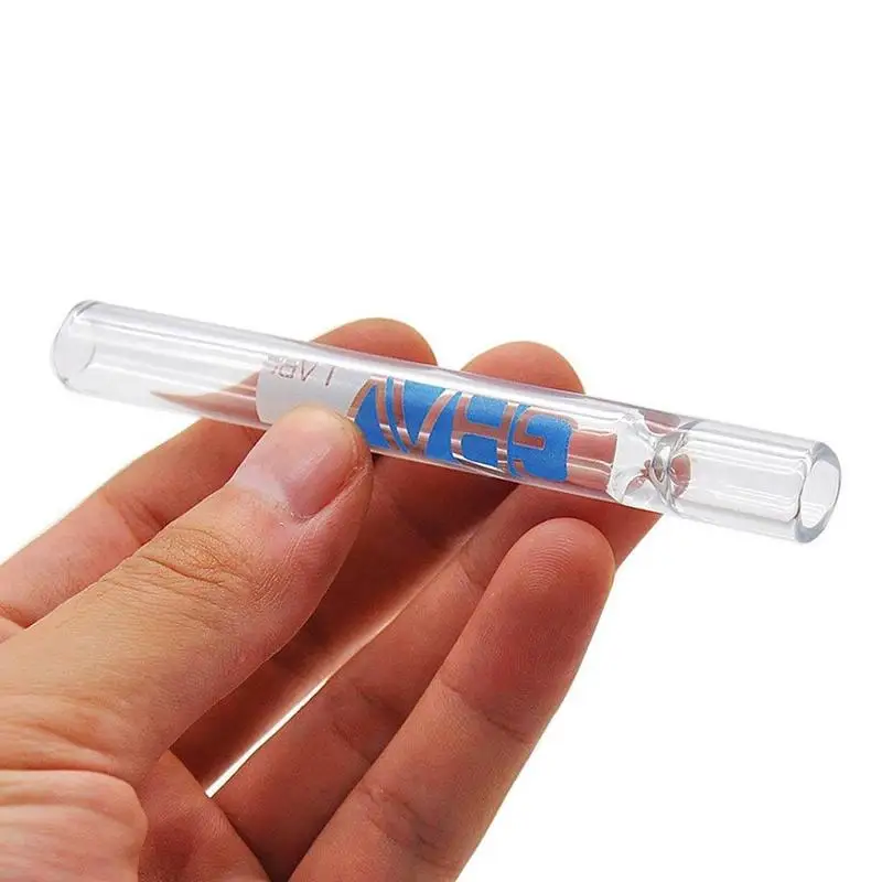 1pc White Portable Glass Tobacco Pipes 105*7mm Mini Health Hookah Tube Holder Weed Grinder Lighter Cigarette Smoke Accessories