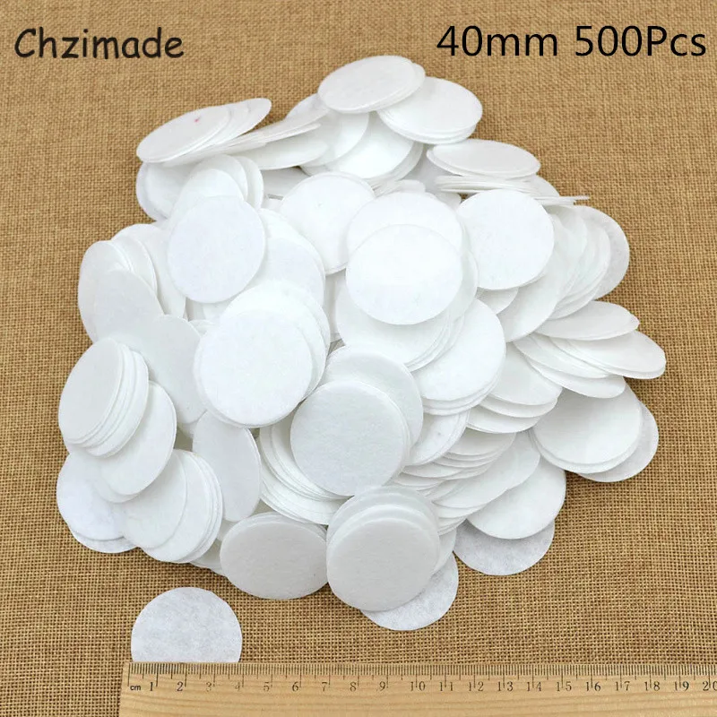 Chzimade 500/1000Pcs White 20/25/30/40mm Round Felt Circle Pads Die Cut Appliques DIY Cardmaking Sewing Craft Zippers Fabric & Sewing Supplies