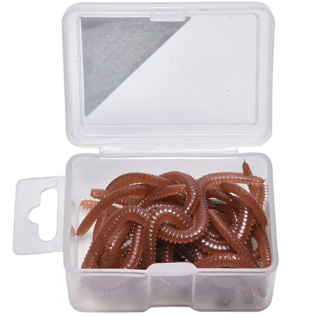 17PCS/Set Fishing Lure Artificial Sea Worms Simulation Earthworm Fishing Tackle Soft Bait