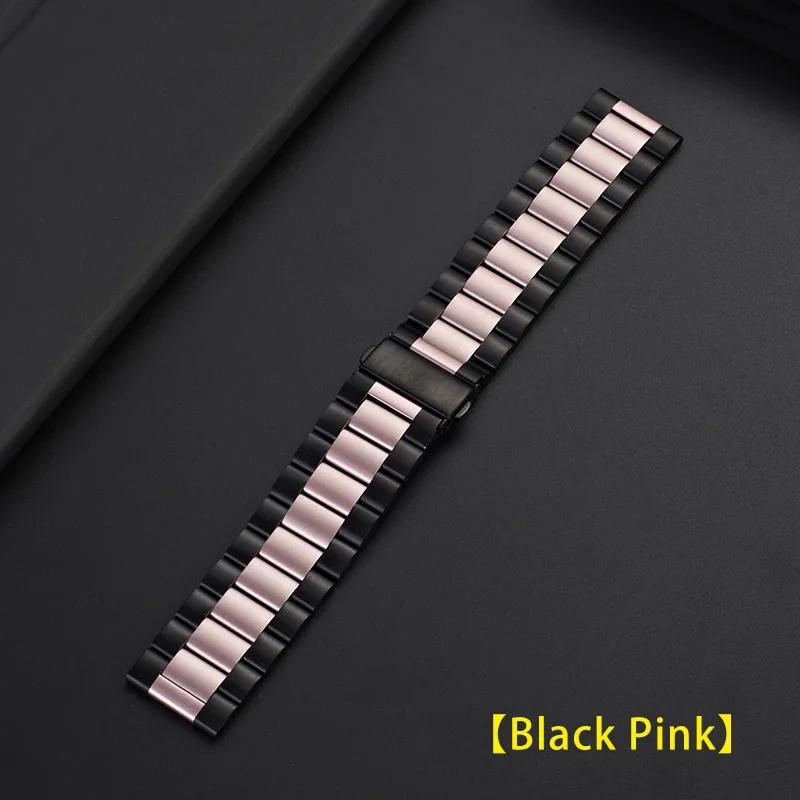 Black Pink UEBN 20 мм 22 мм сменный ремешок из нержавеющей стали для HUAWEI WATCH GT 2 46 мм 42 мм ремешок HONOR Magic GT активные Ремешки для наручных часов - Цвет ремешка: Black Pink