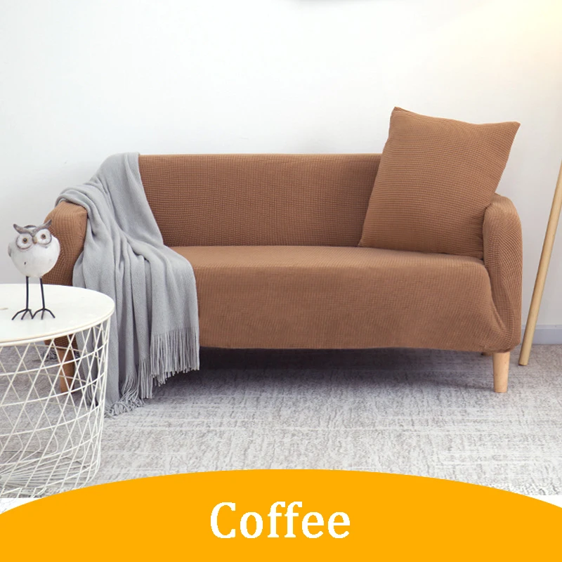 Растягивающийся l-образный скользящий диван, эластичный чехол, домашний текстиль, 3 места, противоскользящие гибкие защитные чехлы для дивана в гостиную - Цвет: Coffee