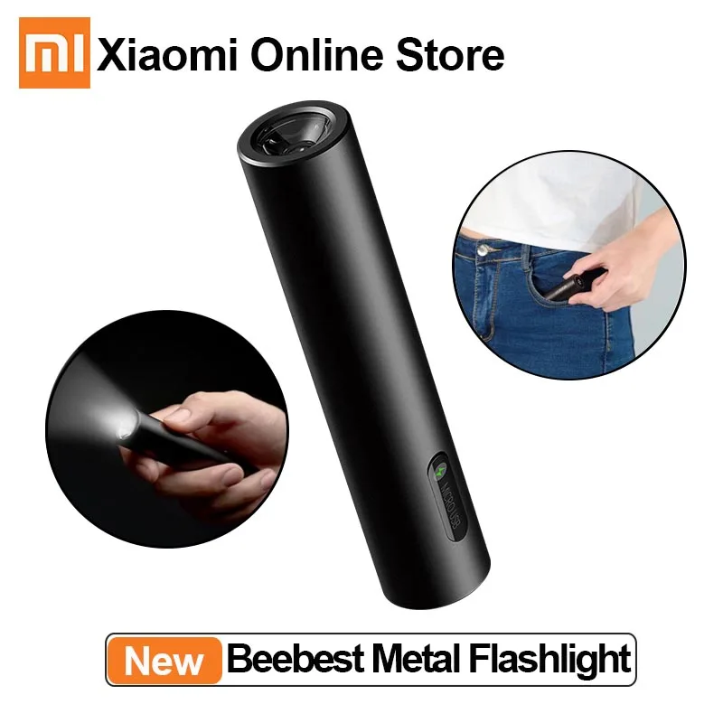 Xiaomi Beebest металлический фонарик из алюминиевого сплава легкий фонарик 300LM IPX7 водонепроницаемый многофункциональный мини-фонарик