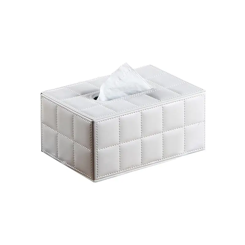 Size S White Простая Коробка ПУ ткани прямоугольник бумажное полотенце держатель Настольный Диспенсер Салфеток контейнер для хранения кухонных салфеток лоток для домашнего офиса - Цвет: Size S White