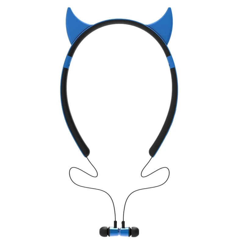 Универсальная Bluetooth беспроводная гарнитура, ZW29B мультфильм Дьявол Рог форма стерео на голову магнит Bluetooth наушники