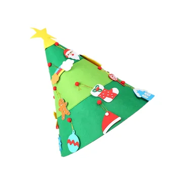 

1Pc Christmas Tree Ornament Creative Three-dimensional Felt Conical Delicate Xmas Tree Decoration for Home Restaurant