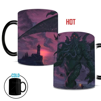 

1Pcs 350ml Cthulhu Lovecraft Mug Color Changing Mugs Creative Ceramic Coffee Milk Mugs Heat Sensitive Cups Novelty Gift