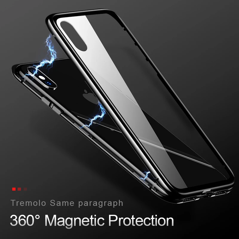 Joyroom 360 Drgee Магнитный чехол для iPhone XR XS Max закаленное стекло металлический магнит чехол для iPhone 8 7 6 6s s Plus чехол