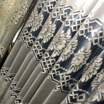

Customized High-end European Style for Living Room Bedroom Hollow Curtain Chenille Luxury Flannel Jacquard Curtains Yarn