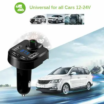 

2020 Bluetooth MP3 Player Car FM Transmitter Wireless Radio Hands Free Car Kit USB Car Charger Adapter