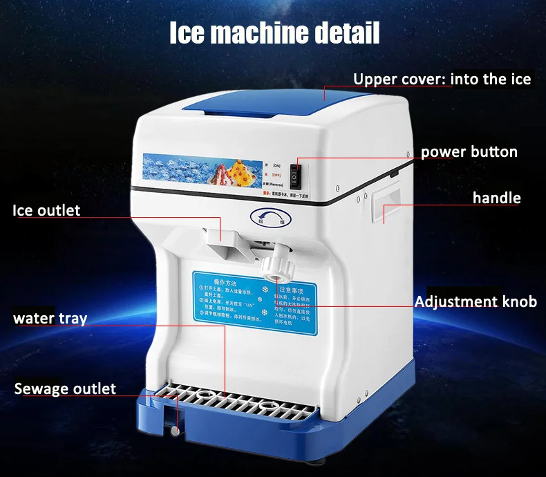 Промышленный измельчитель льда дробилка ледяная Шуга мини машина для приготовления мороженого многофункциональная Песочная машина для производства льда 110V 220V EU US plug