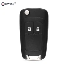 KEYYOU-funda plegable para llave remota, para OPEL VAUXHALL Insignia Astra, 2 botones, hoja sin cortar HU100