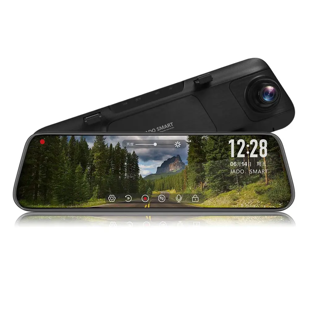 Cena JADO A650 wideorejestrator samochodowy FHD 2MP 1080p 9.35 Cal ekran dotykowy ips kamera na deskę rozdzielczą podwójny Len lusterko wsteczne Auto ADAS g sensor wideorejestrator