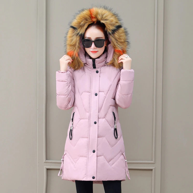 

The New Cotton, Korean Fashion Women's Clothing, Long Slim Quilted Cotton Cloth, Thin Quilted Cotton Cloth, Hooded Padded Female