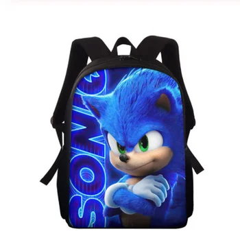

Animal Hedgehog Printed School Bags Blue Sonic Cartoon Book-bag Preschool Nursery Kids School Bags for Boys Baby