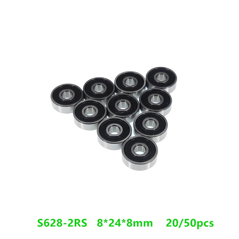 20/50 шт ABEC 5 S628RS S628 2RS 8*24*8 мм шарикоподшипник из нержавеющей стали Миниатюрный