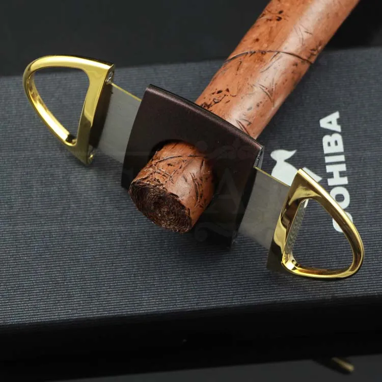COHIBA резак из нержавеющей стали карманный Каттер для сигар острые путешествия металла Zigarren резаки для кубинские сигары W/резак чехол и подарочная коробка