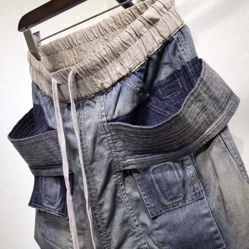 

High Quality Fashion Mens Drop Crotch Harem Pants Drawstring Pockets Hip Hop Loose Man Casual Knee Length Baggy Shorts
