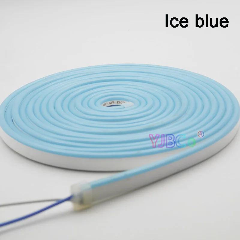 Ice blue DC12V 5 м Неоновая Гибкая СВЕТОДИОДНАЯ лента SMD 2835 мягкий веревочный барный светильник 120 светодиодов/м Кремниевая резиновая трубка Открытый водонепроницаемый светильник - Испускаемый цвет: Ice blue