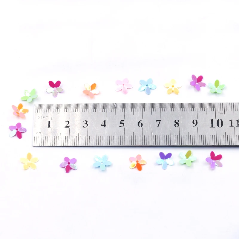400 pcs Sequins Matte Golden 10mm Cup Five Finger Flower Sequins Paillettes Sewing Wedding Crafts DIY Women Garments Accessories