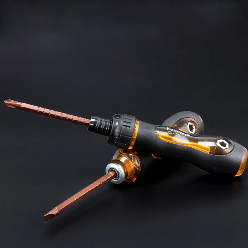 

215-270mm Dual Purpose Scalable Screwdrivers Multi-function Phillips Slotted Ratchet Screwdriver S2 Steel Magnetic Screw-driver