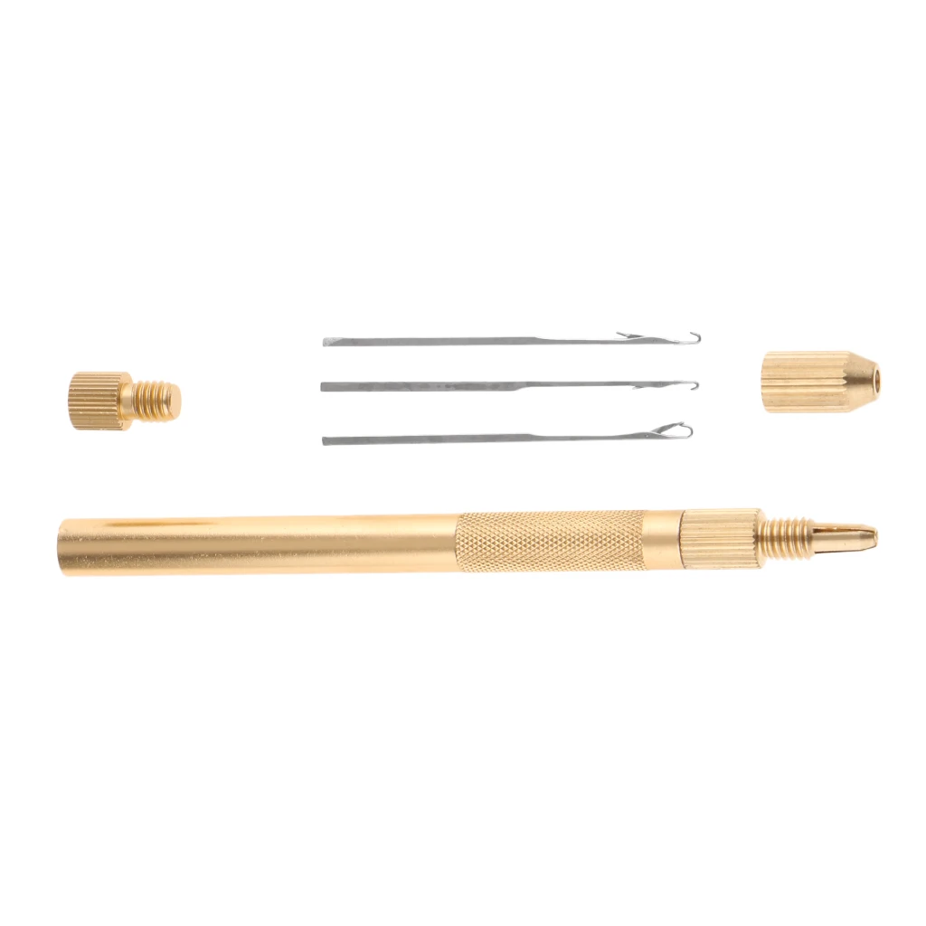 Crochet Holder Needle Hook 1Holder & 3Needles Aluminum For Hair Braiding Lace Wig Hairpiece Making