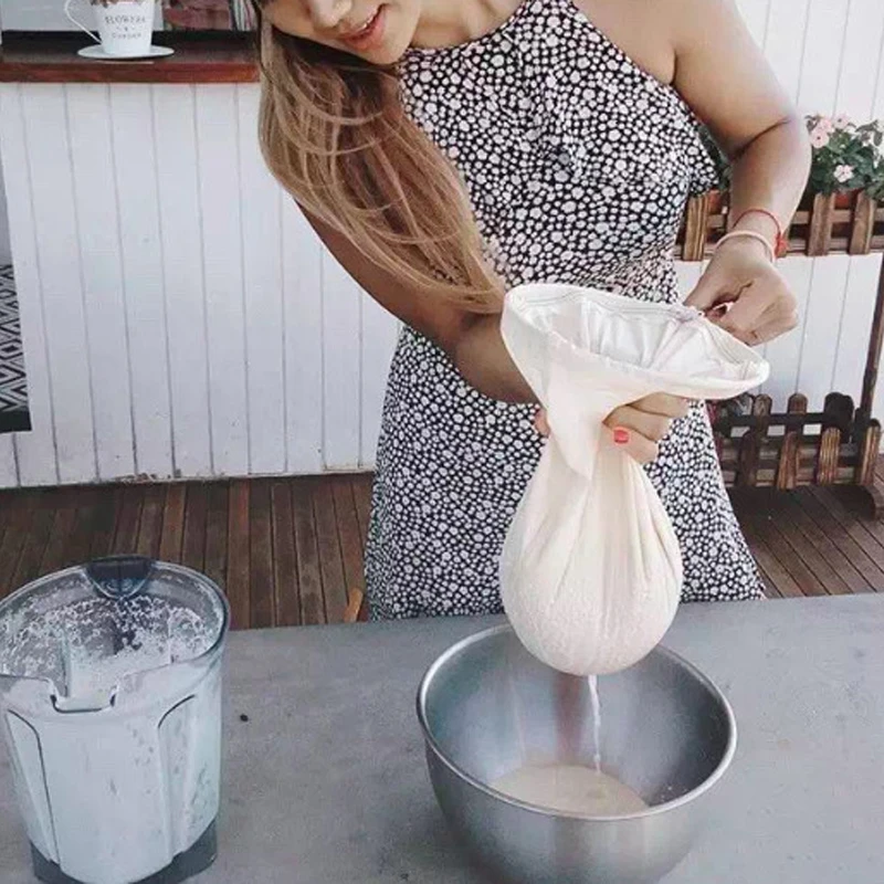  100 Mesh Practical Food Nut Milk Tea Fruit Juice Coffee Wine Nylon Mesh Net Strain Herb Liquid Filter Bag Coffee Filter 