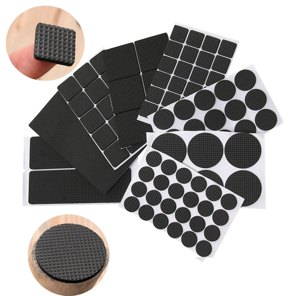 Soft Thickening Bumper Chair Fittings Self-adhesive Geometric Shape Floor Protector Anti-slip Mat Anti Rub Furniture Leg Pads